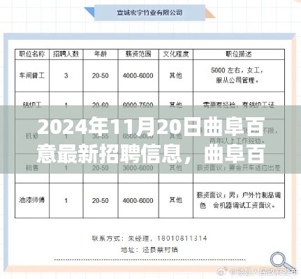 曲阜百意最新招聘信息揭秘,职场机遇与挑战展望于2024年11月20日