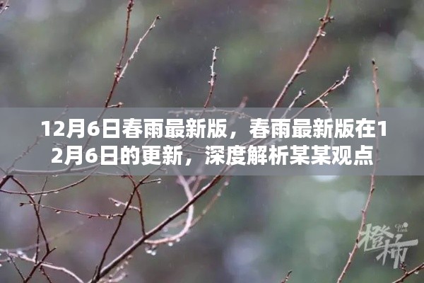 春雨最新版12月6日更新深度解析,聚焦某某观点