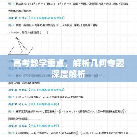 高考数学重点,解析几何专题深度解析