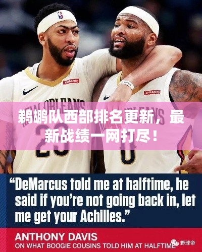 鹈鹕队西部排名更新,最新战绩一网打尽!